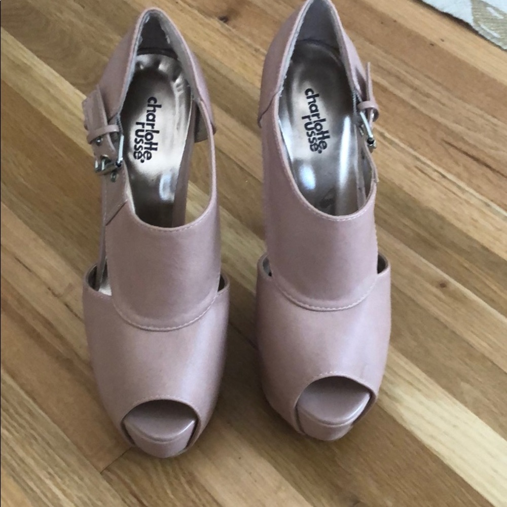 Mauve platform heels